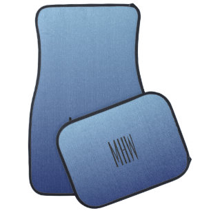 Blue Gradient custom monogram car floor mats