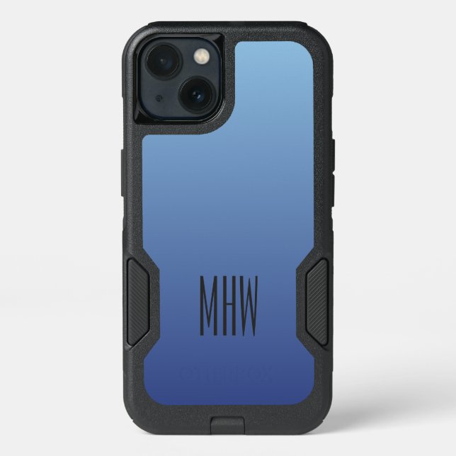 Blue Gradient custom monogram phone cases (Back)
