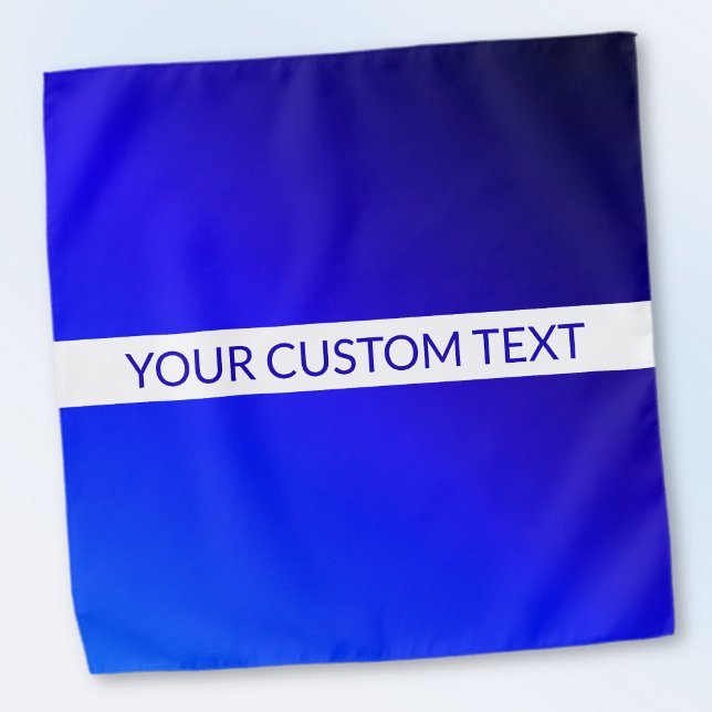 Blue Gradient & Editable Text on White Stripe Bandana (Creator Uploaded)