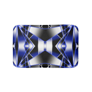 Blue Gradient Filled Mechanical Drawing Mosaic Bath Mat