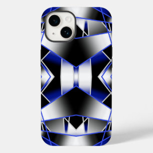 Blue Gradient Filled Mechanical Drawing Mosaic Case-Mate iPhone 14 Case