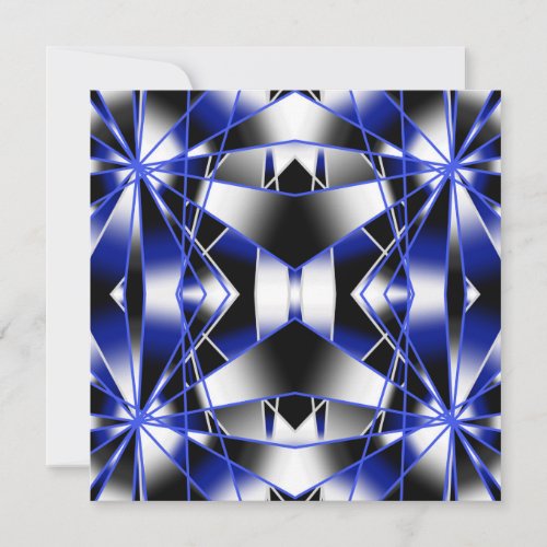 Blue Gradient Filled Mechanical Drawing Mosaic Holiday Card