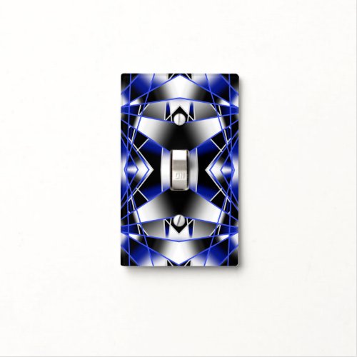 Blue Gradient Filled Mechanical Drawing Mosaic Light Switch Cover