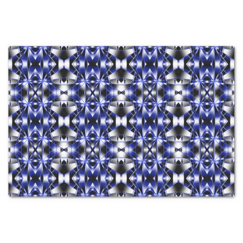 Blue Gradient Filled Mechanical Drawing Mosaic Tissue Paper