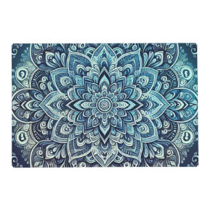 Blue Gradient Mandala Design Placemat