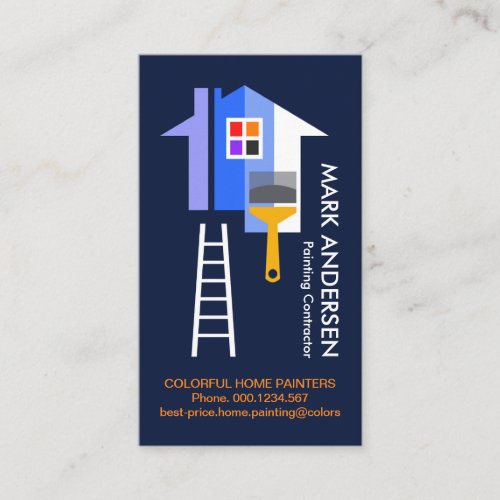 Blue Gradient Painted Home Repairs Business Card