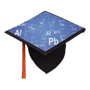 Blue Gradient Periodic Table  Graduation Cap Topper