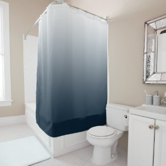Blue gradient shower curtain