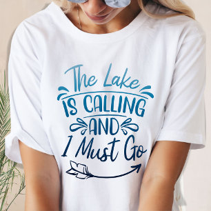 Blue Gradient The Lake is Calling and I Must Go T-Shirt
