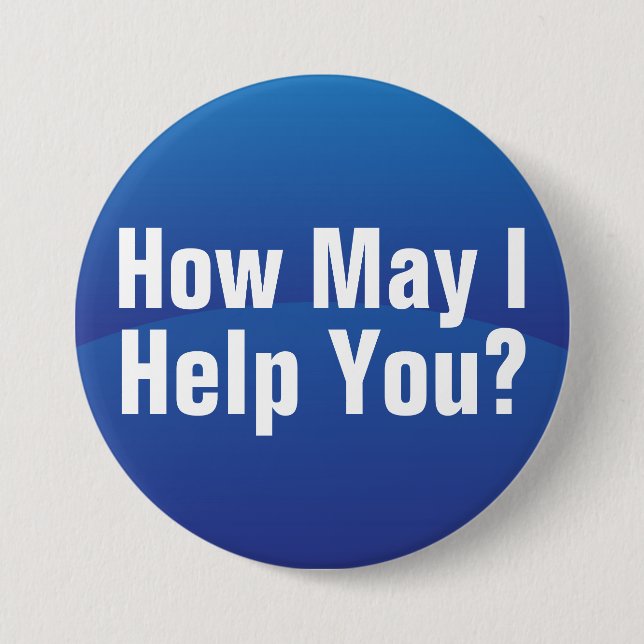 Blue Gradient Wave Help You Button (Front)