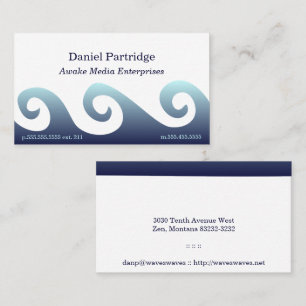 Blue Gradient Waves Business Card