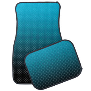 blue gradient with small polka dots car floor mat