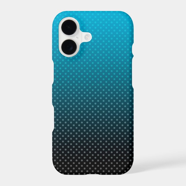 blue gradient with small polka dots iphone case (Back)