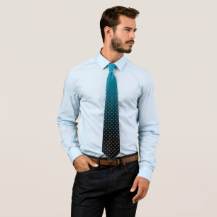 blue gradient with small polka dots neck tie
