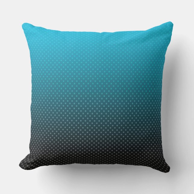 blue gradient with small polka dots outdoor pillow (Front)