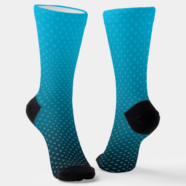 blue gradient with small polka dots socks (Angled)