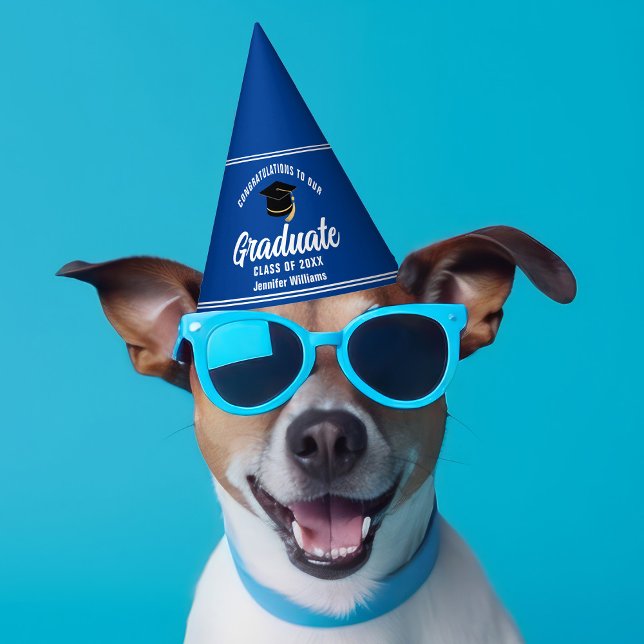 Blue Graduate Custom 2025 Graduation Party Party Hat (Creator Uploaded)
