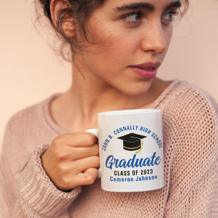Blue Graduate Personalized Graduation Gift Coffee Mug