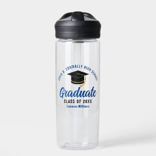 Blue Graduate Personalized Graduation Gift Water Bottle
