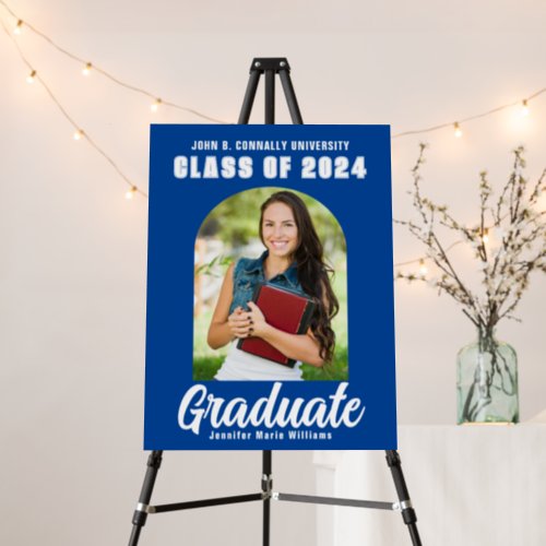 Blue Graduate Photo Arch Modern Graduation Party Foam Board