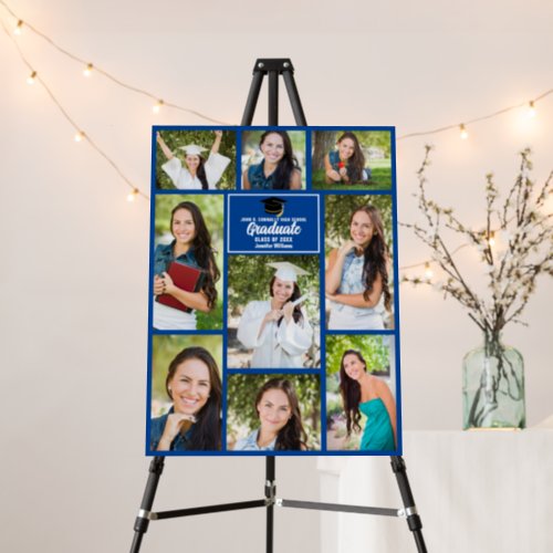 Blue Graduate Photo Collage 2024 Graduation Party Foam Board