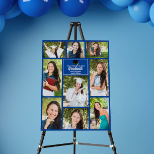 Blue Graduate Photo Collage 2026 Graduation Party Foam Board
