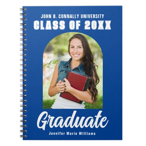 Blue Graduate Photo Modern 2024 Graduation Notebook
