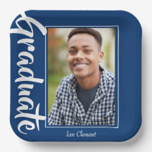 Blue Graduate Photo Personalized Party