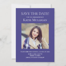 Blue Graduation 2 Photo Save Date Class 2022