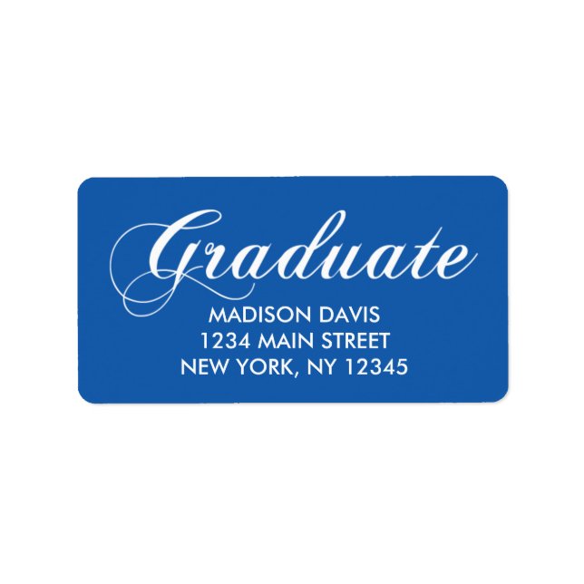 Blue Graduation Address Labels (Front)