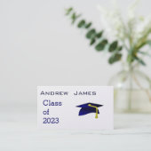 Blue graduation cap 2023 - name card (Standing Front)