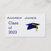 Blue graduation cap 2023 - name card (Front)