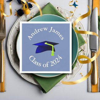 blue graduation cap - class of 2024  -your name