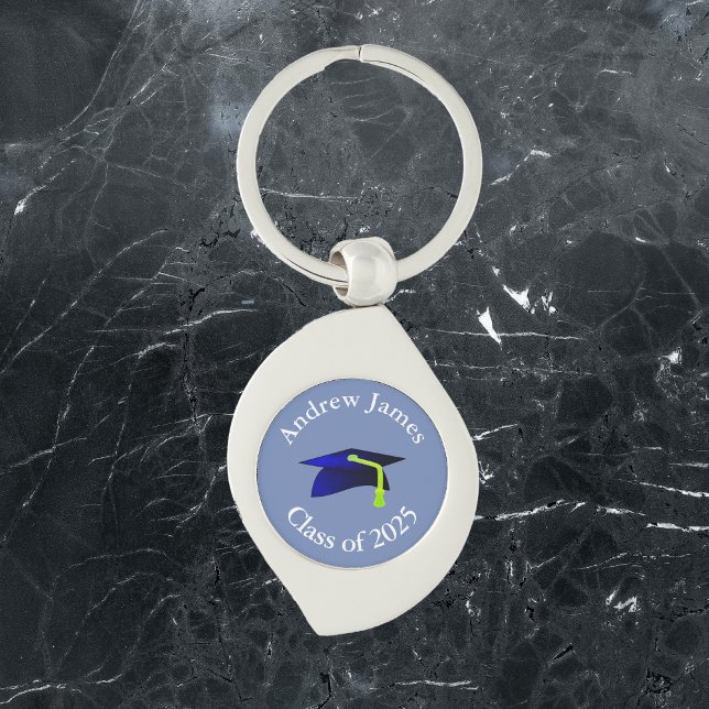 blue graduation cap - class of 2027  -your name keychain (Creator Uploaded)