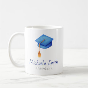 Blue Graduation Cap Class of High School Coffee Mug