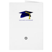 blue graduation cap - Congratulations in French Cards (Back)