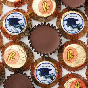 Blue Graduation Cap & Diploma Reese's Peanut Butter Cups