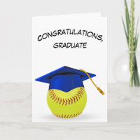 Blue Graduation Cap On a Yellow Softball