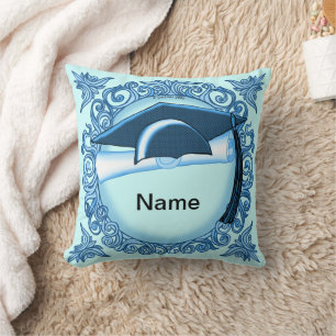 Blue Graduation Cap pillow