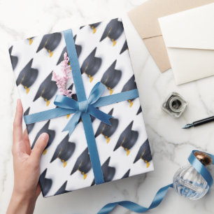 Blue Graduation Cap Wrapping Paper