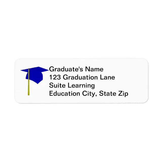 Blue Graduation Cap Yellow Tassel Address Labels Zazzle 4649