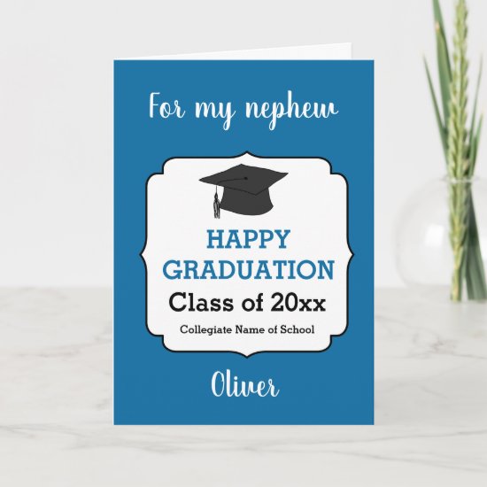 Blue Graduation Class of 2020 Nephew Card