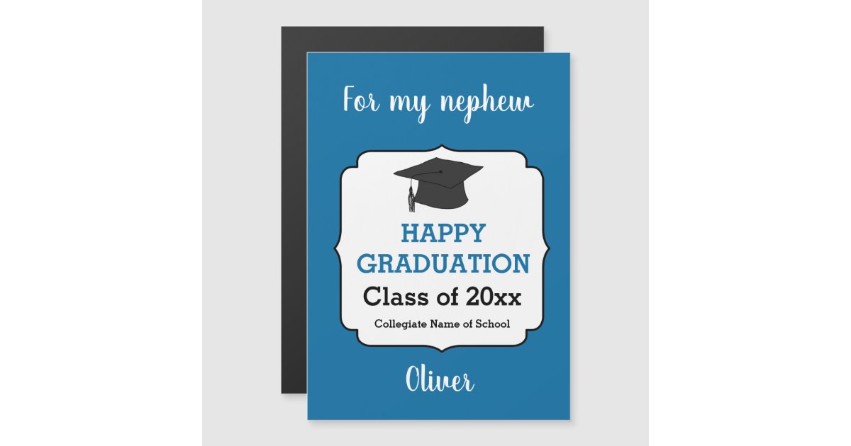 Blue Graduation Class of 2025 Magnet Card | Zazzle