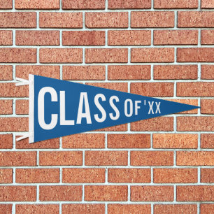 Blue Graduation Class Of 2026 Custom Pennant Flag
