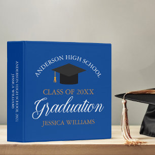 Blue Graduation Class of 2026 Senior Photo Album 3 Ring Binder