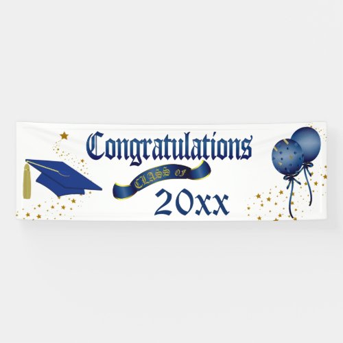 Blue Graduation Class Of Banner