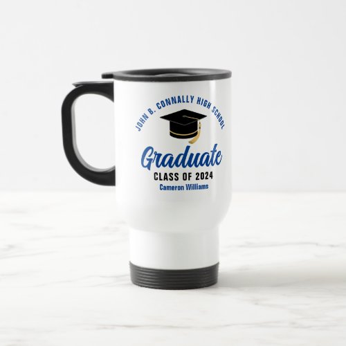 Blue Graduation Custom 2024 Graduate Keepsake Travel Mug