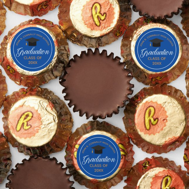 Blue Graduation Custom High School Party Reese's Peanut Butter Cups (Assorted)
