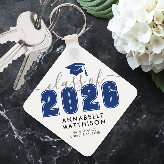 Blue Graduation Keychain (Graduate Blue Graduation keychain)