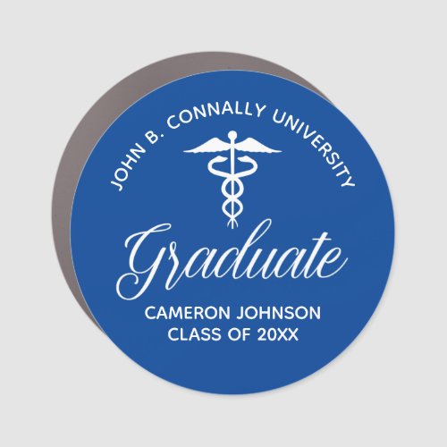 Blue Graduation Medical School Graduate Car Magnet